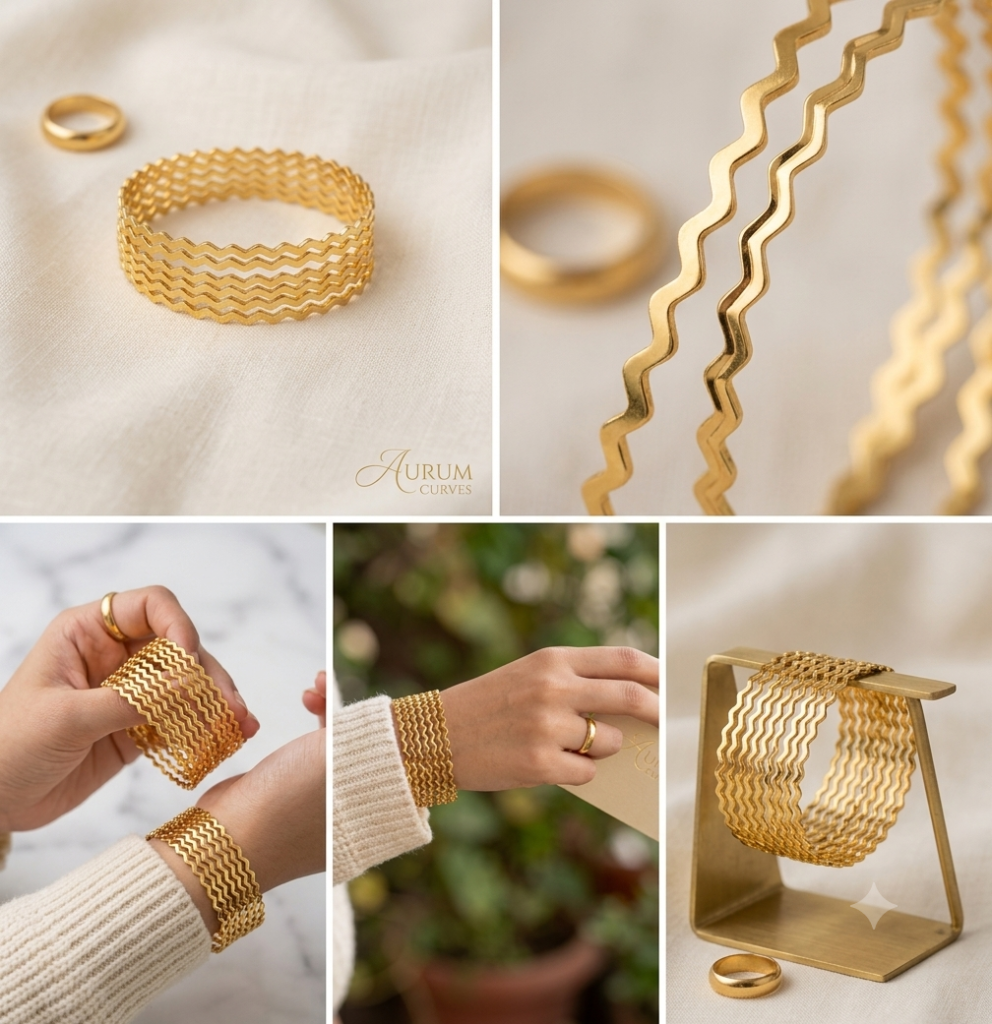 Wave Charm Bangles (Set of 6 Bangles)