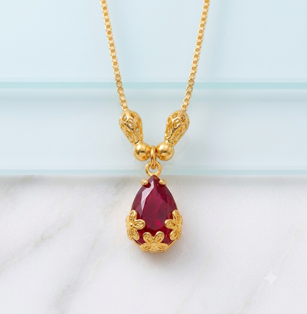 Royal Teardrop Pendant Necklace - Image 4