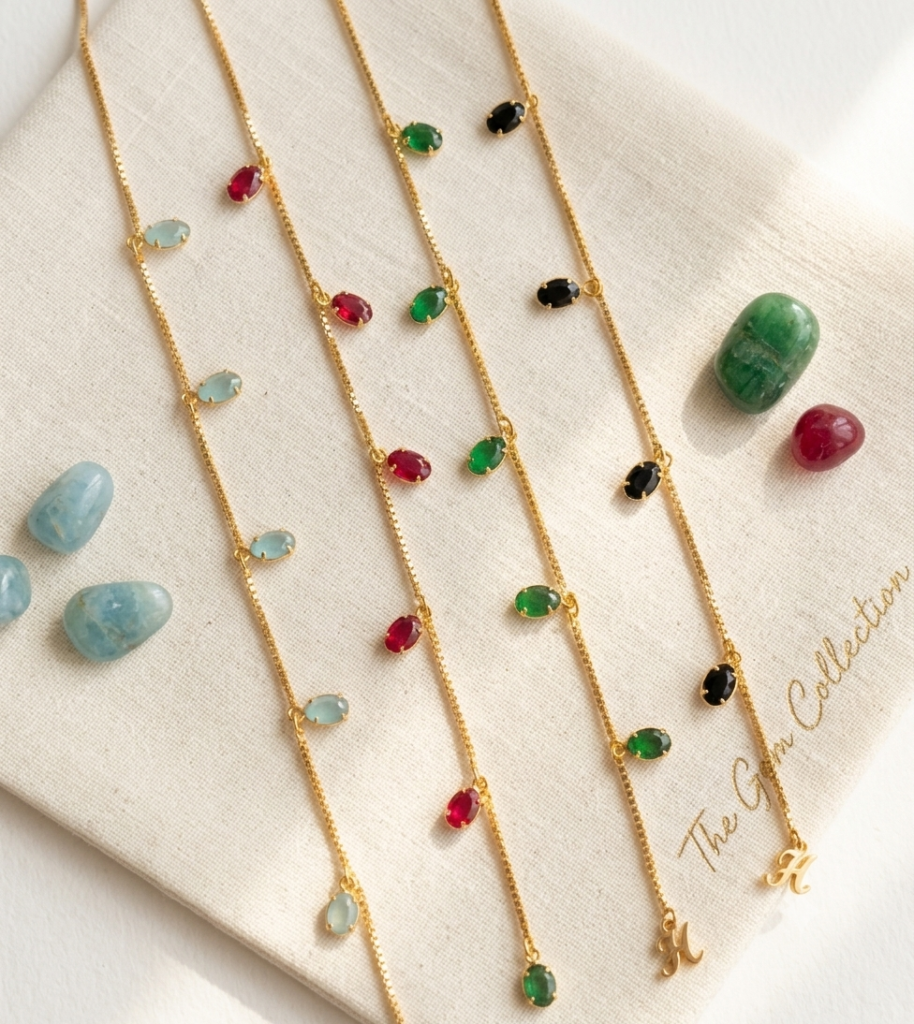 Oval Gem Drop Bracelet