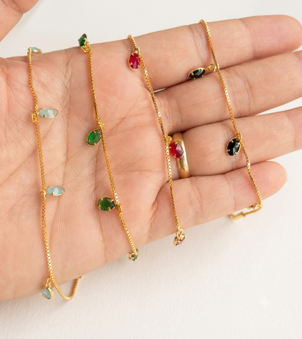 Oval Gem Drop Bracelet - Image 2