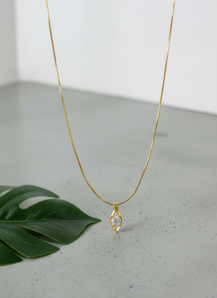Solitaire Stone Pendant Necklace