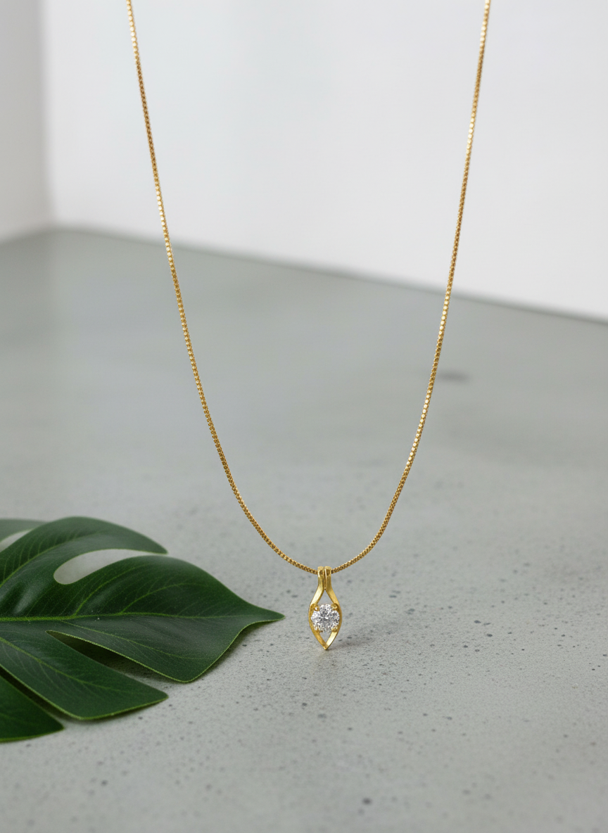 Solitaire Stone Pendant Necklace