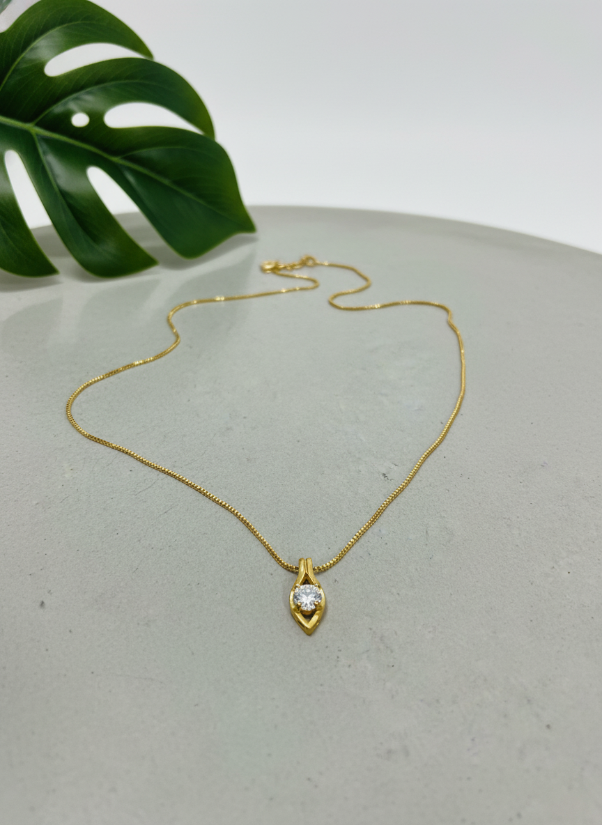 Solitaire Stone Pendant Necklace - Image 6