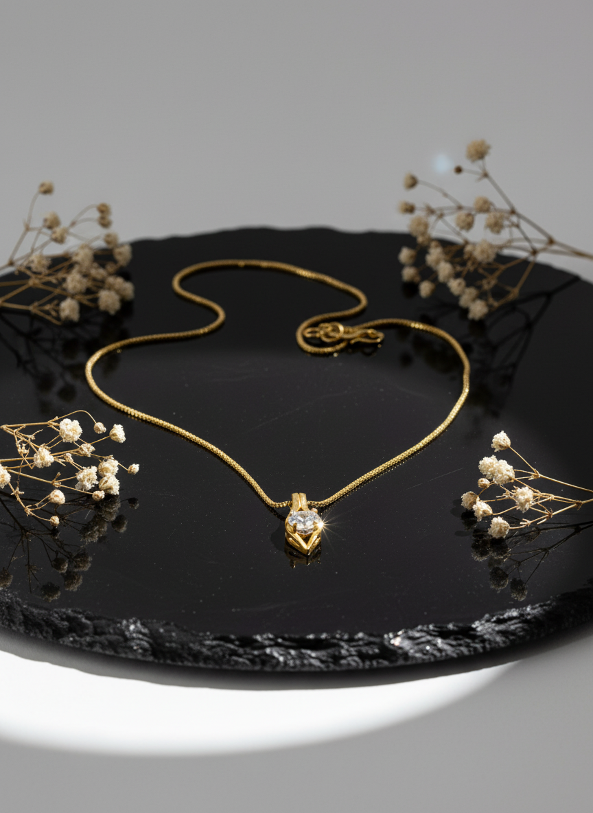 Solitaire Stone Pendant Necklace - Image 9