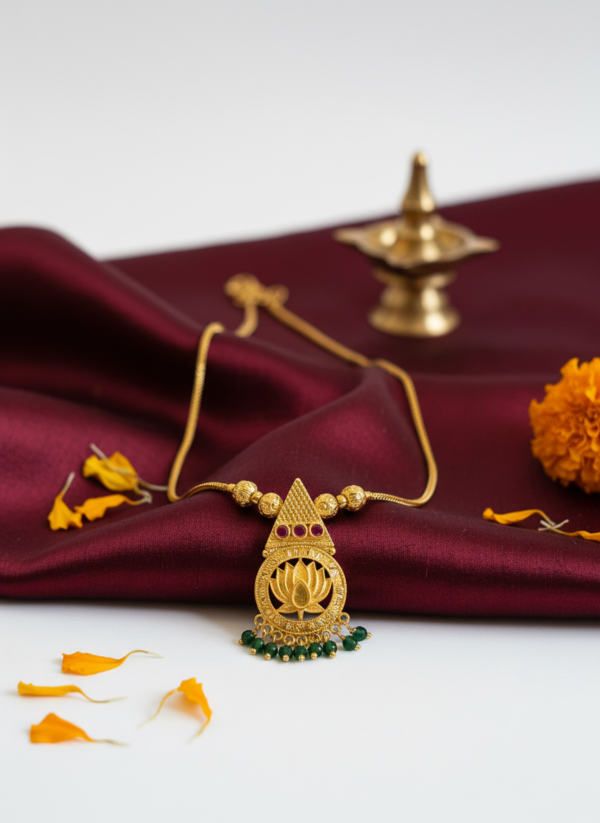 Elegant Lotus Pendant Necklace - Image 4