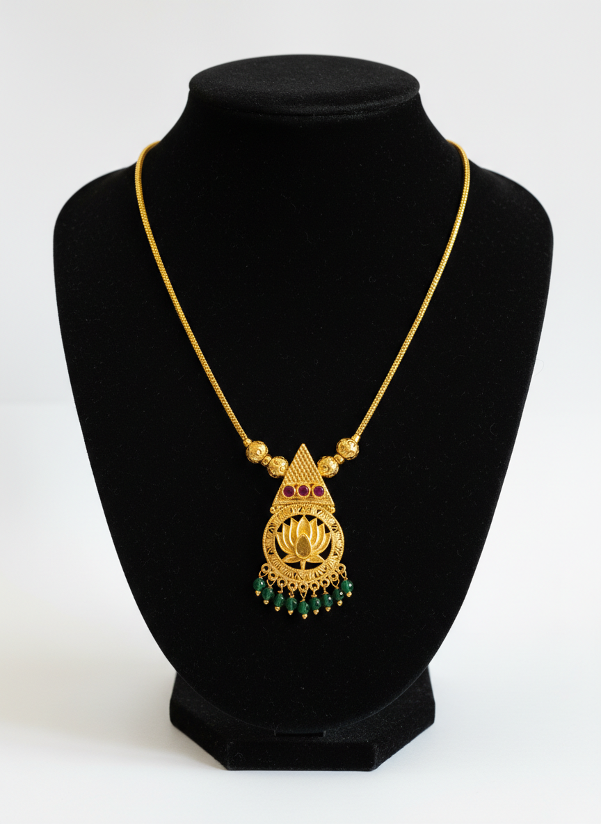 Elegant Lotus Pendant Necklace