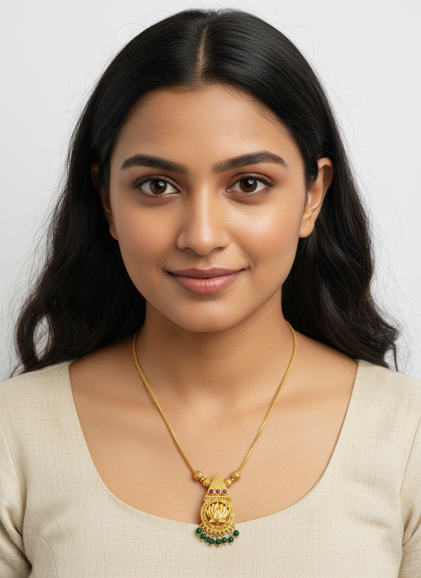 Elegant Lotus Pendant Necklace - Image 5
