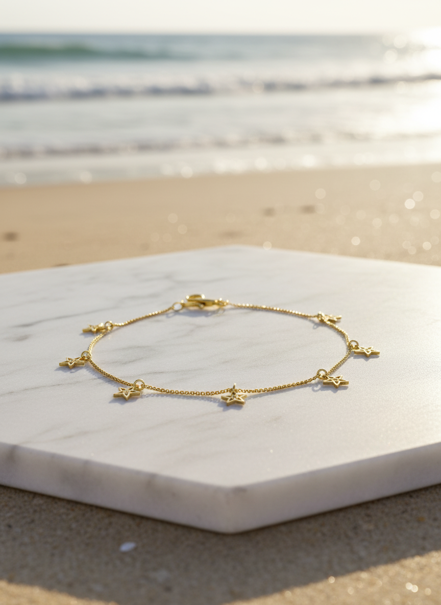 Star Charm Gold Plated Bracelet - Image 3