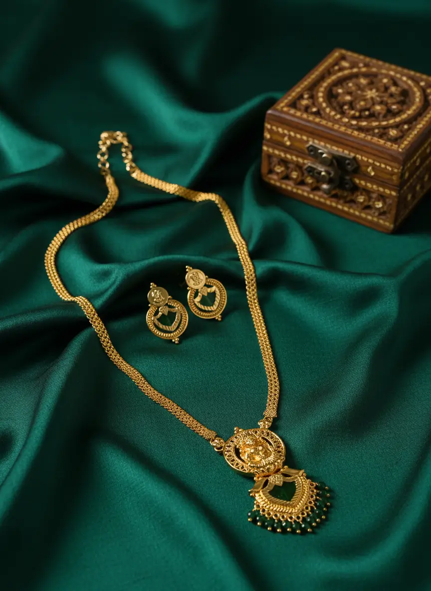 Divine Lakshmi Temple Necklace Set