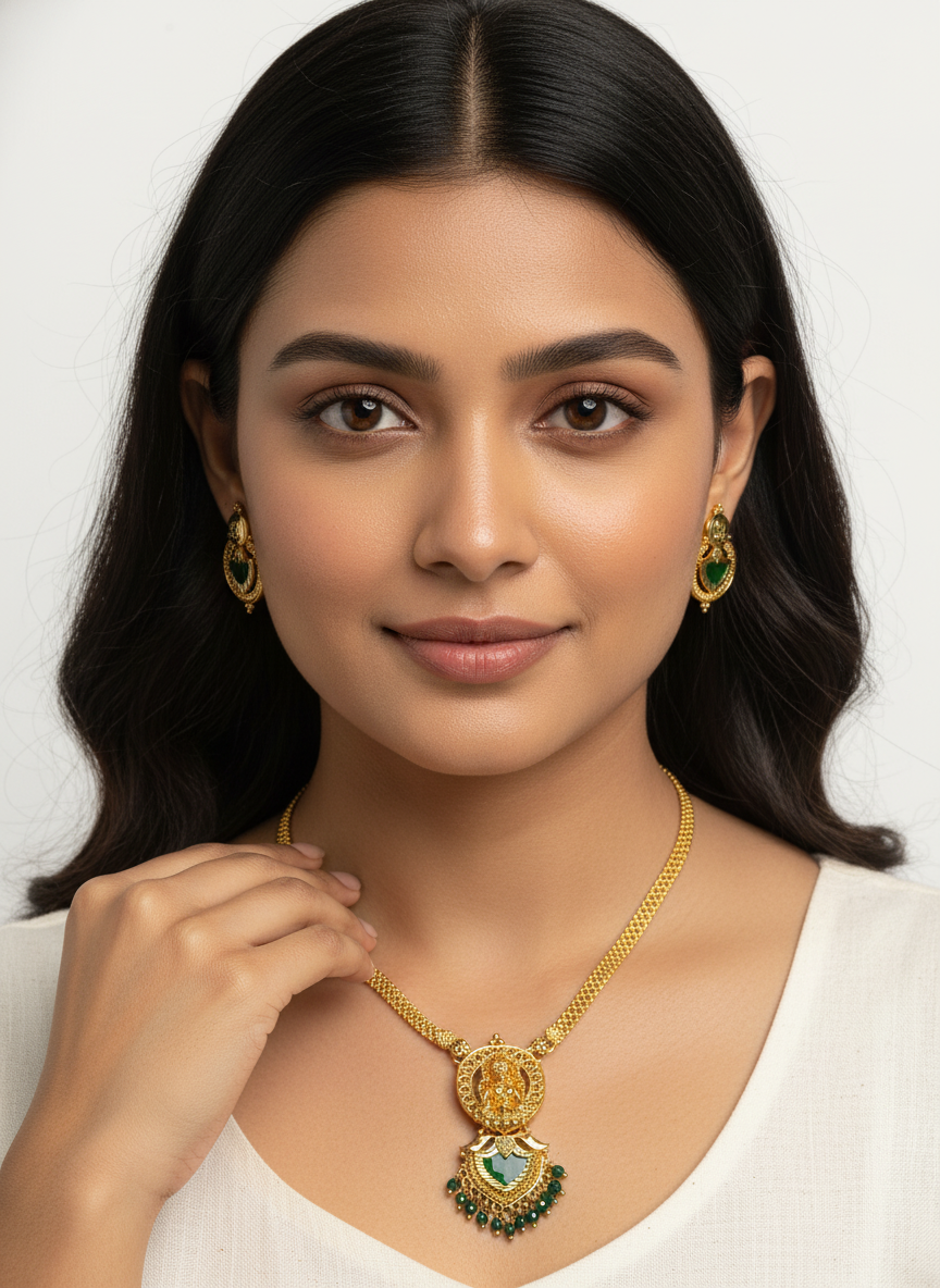 Divine Lakshmi Temple Necklace Set - Image 2