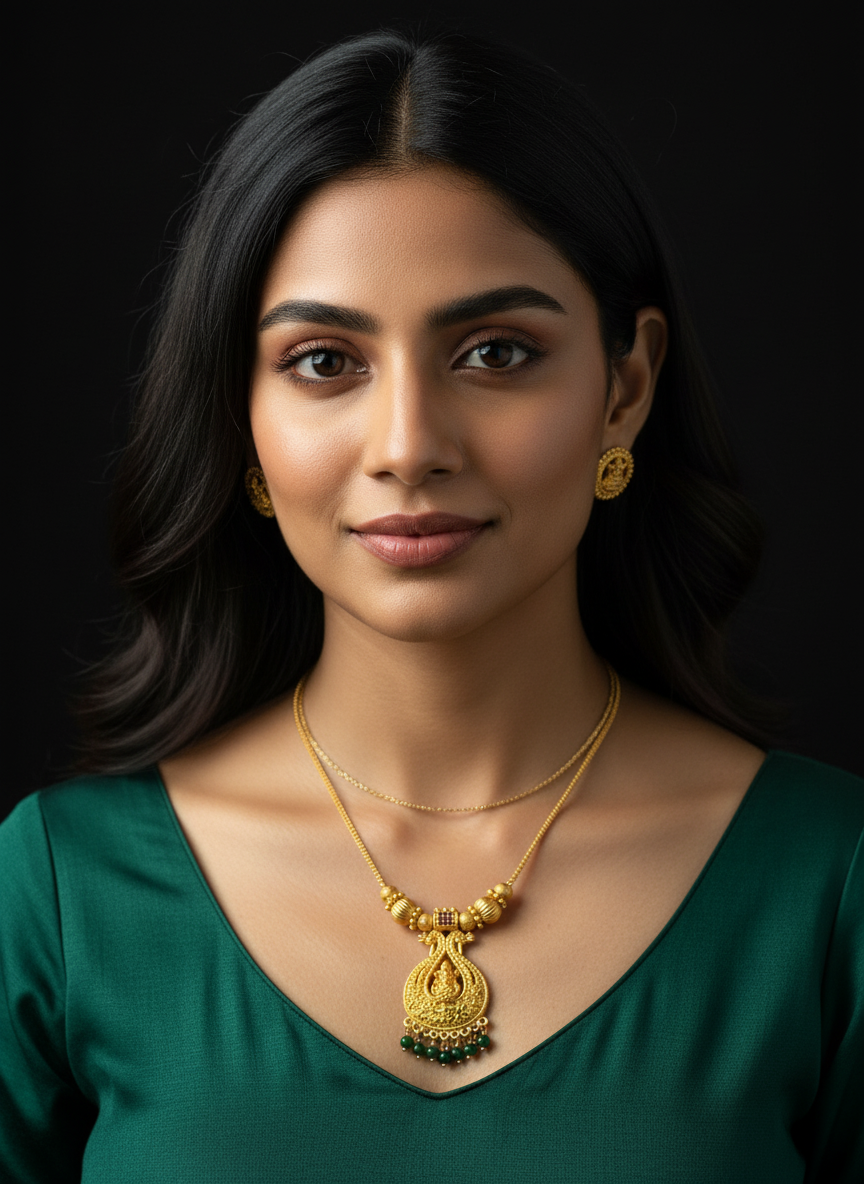 Lakshmi Antique Pendant Set - Image 2
