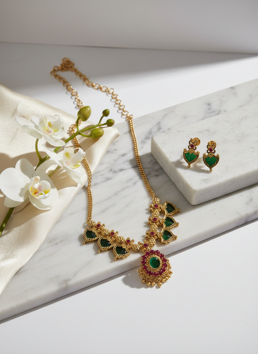 Exquisite Palakka Necklace Set - Image 2