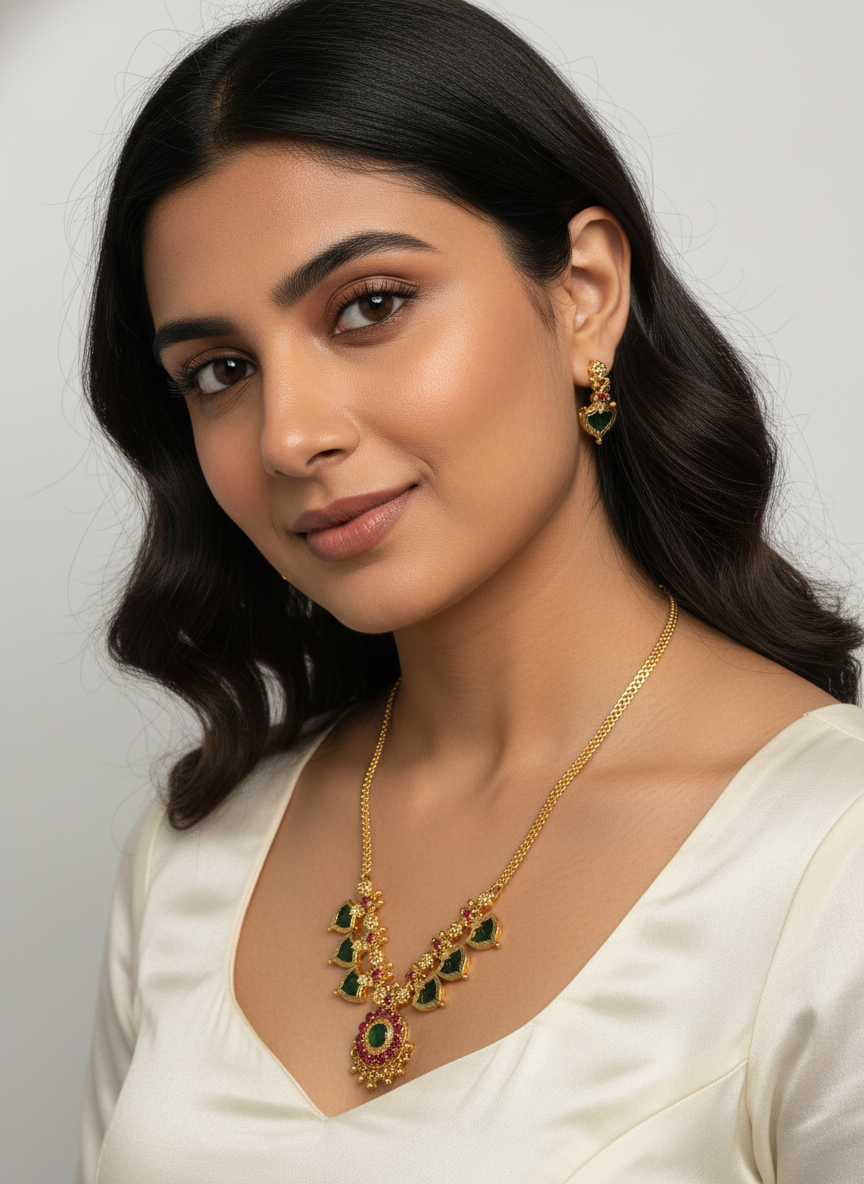 Exquisite Palakka Necklace Set - Image 3